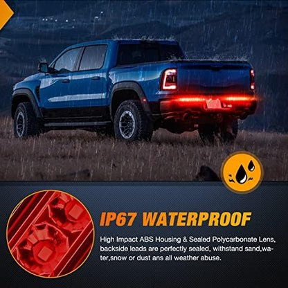 Nilight Trailer Light Bar 2PCS 10" 15 LED Red Park Stop Turn Tail Lights