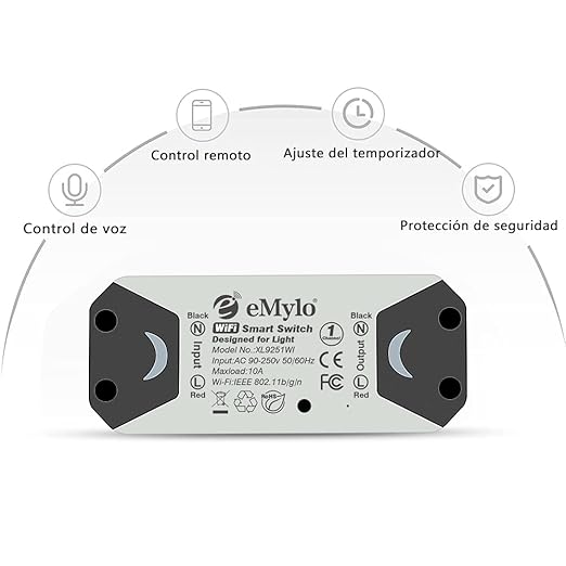 WiFi Smart Switch eMylo Wireless Relay Light Tuya Remote Control Module 2.4Ghz WiFi Home Automation Timer Switch Compatible with Alexa Echo Google Home 6 Pack