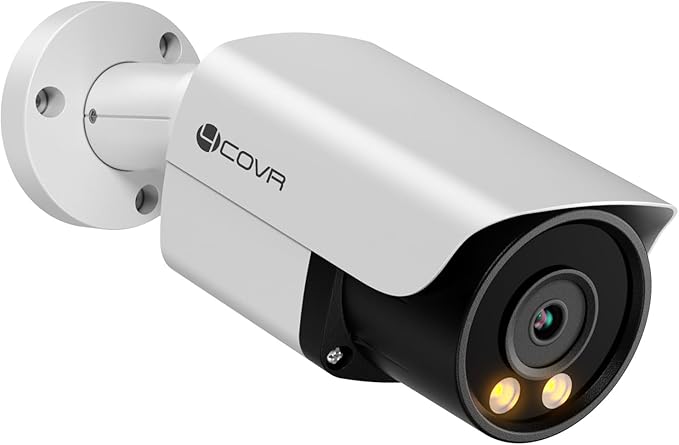 4COVR 5MP PoE IP Security Bullet Camera Outdoor, 5-Megapixel Wired Camera with Dual Lights Full-Color Night Vision, Two-Way Talk, Smart AI Human/Vehicle Detection, Up to 256GB microSD Card, LY37YX5MA