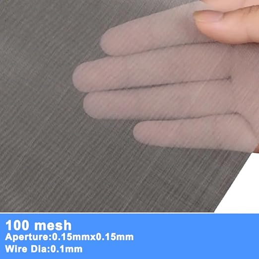304 Stainless Steel Mesh Screen#100Mesh -Size:15.7"x47.2"(40x120cm), for Home, Garden and Farm. Window or Door Filter, Guards Against Pests Like Mice, Snakes, and Rodents. Easy to Cut and Install