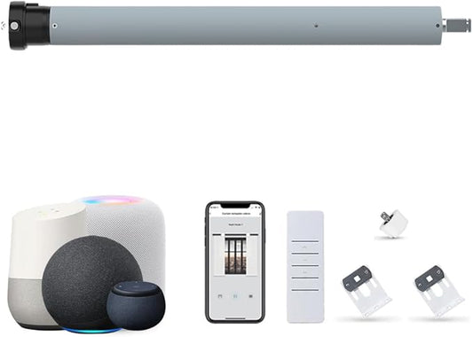 DC24V Matter Over WiFi Smart Blinds Motor 45mm, Motorized Roller Shade Kit Awning Opener, Works with Apple Home/Alexa/Google Home/SmartThings (20 N.m for Φ63mm（2-1/2"") Groove Tube