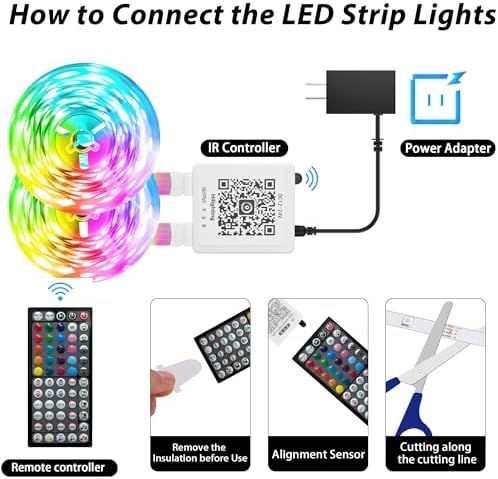 Ledagic Led Lights for Bedroom 250ft (2 Rolls of 125ft), RGB Led Lights