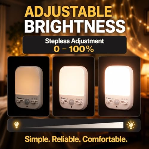 Night Sensor LED Motion-Activated Night Light Rotatable Dusk to Dawn AC Outlet Plug-in Wall Night Sensor Light for Bedroom Hallway Stairway Garage Basement Corridor Indoor