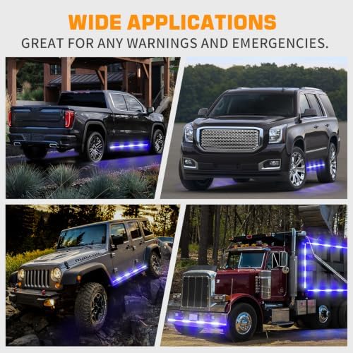 XRIDONSEN 2-Pack 70-inch Blue White Emergency Lights Running Board Lights