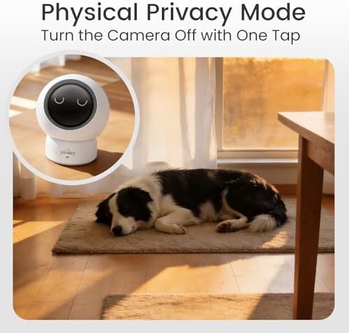 youkey 2.5K Indoor Pet Security Camera, Two-Way Audio Chat to Your Pets, AI Pet/Human Detection, 360° AI Human Tracking, Privacy Mode, No Monthly Fees, Night Vision, WiFi 6（2.4GHz & 5GHz）