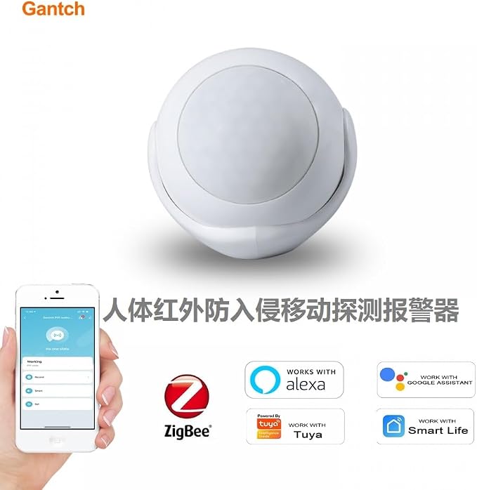 Zigbee PIR Motion Sensor, Human Presence Sensor,Requires Tuya HUB（Smart Home Gateway）, Linking Whole-House Intelligence，360° Detection Security Burglar Alarm Sensor Smart Life APP Control