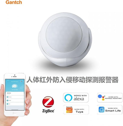 Zigbee PIR Motion Sensor, Human Presence Sensor,Requires Tuya HUB（Smart Home Gateway）, Linking Whole-House Intelligence，360° Detection Security Burglar Alarm Sensor Smart Life APP Control