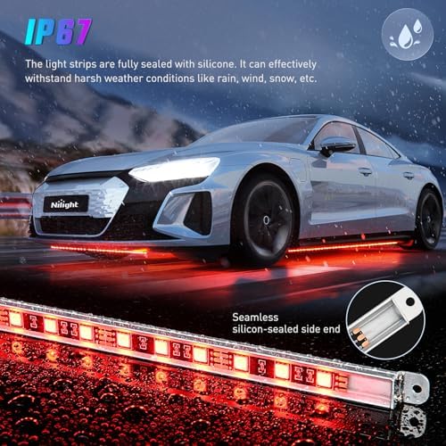 Nilight 8PCS Aluminum RGB Underglow LED Strip Lights with APP & Remote