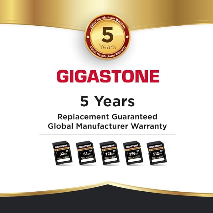 【5-Years Data Recovery】 GIGASTONE 256GB SD Card, 4K Camera Extreme, A2 V30 U3 C10 SDXC Memory Card High Speed, Compatible with Canon Kodak Olympus Digital Camera