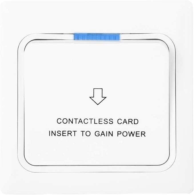 Power Card Sensor Hotel Power Card, Hotel Energy Saving Switch Light Switch Key Plate Extender 3.4x3.4in 100 Times Aging Tests Qualified White For 4150 Card For 125k Frequency Induction Card