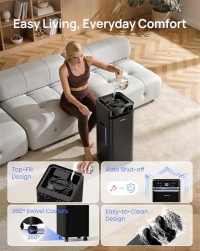 YOKEKON Humidifier Large Room 5.8Gal/22L, Cool Mist Humidifiers for Home