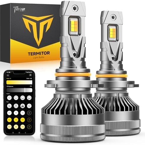 Termitor 9005/HB3 Smart Bulbs, 0-136,000LM Brighter & 3000K-6500K Variable