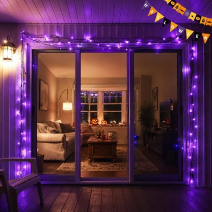 Connectable 88Ft 240LED Halloween String Lights Outdoor Indoor, Purple