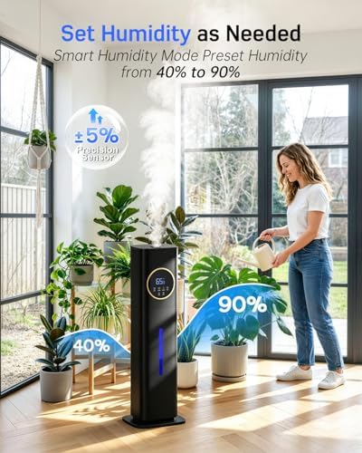 LACIDOLL Humidifiers for Bedroom 500 sq ft, 2.1Gal/8L Humidifier large room