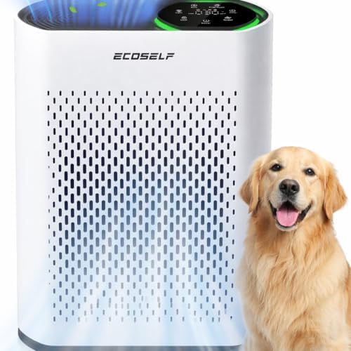 ECOSELF Smart HEPA Air Purifier for Home Large Room Up to 2,400 Sq Ft, 360° Air Intake 602 WHITE
