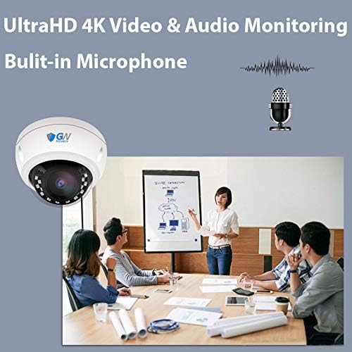 GW Security 32 Channel 4K NVR 8MP AI Human & Vehicle Detection Security Camera System with 32 UHD 4K 2160P Microphone PoE Outdoor/Indoor Weatherproof IP Security Dome Cameras