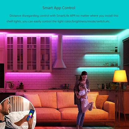 LAMPAOUS Smart LED Under Cabinet Lights, RGBW 6-Bar Kit