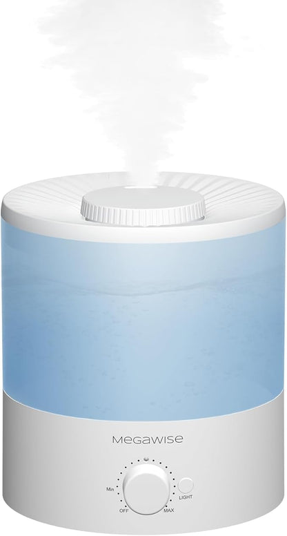 MegaWise Ultrasonic Cool Mist Humidifier SK7620 - 1.5L Capacity, Whisper-Quiet Operation, Adjustable Mist Output, Auto Shut-Off - Ideal for Home, Office, Baby Room, and Bedroom
