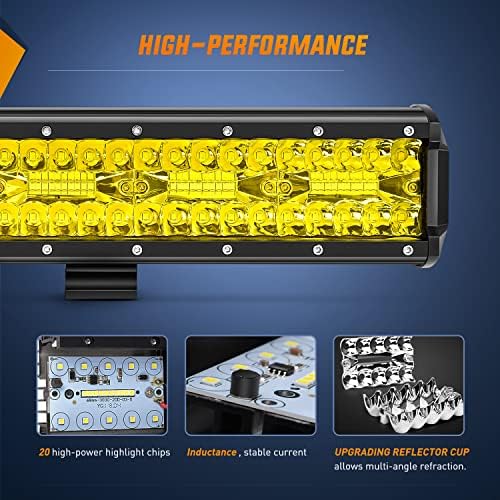 Nilight 12Inch Amber LED Light Bar 240W Triple Row Spot Flood Combo Led Off Road Lights for Truck Car ATV SUV Cabin Boat with 16AWG Wiring Harness Kit, 2 Years Warranty