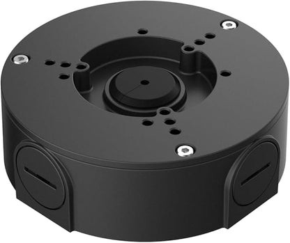 Lorex Outdoor Round Junction Box for 3 Screw Base Cameras | Waterproof Electrical Box for Mounting Bullet or Dome Surveillance Camera | IP66 Weatherproof | Black