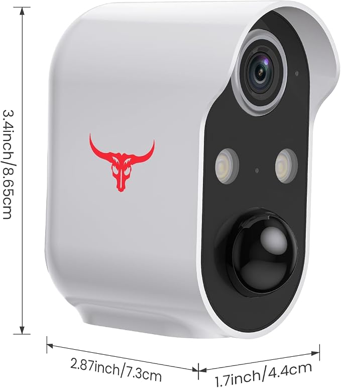 1080P Wireless Security Camera Outdoor, Battery Powered, AI Human Detection, Color Night Vision, 2-Way Audio, IP65 Waterproof, 2.4G Wi-Fi, Cloud Storage (2-spotlights)