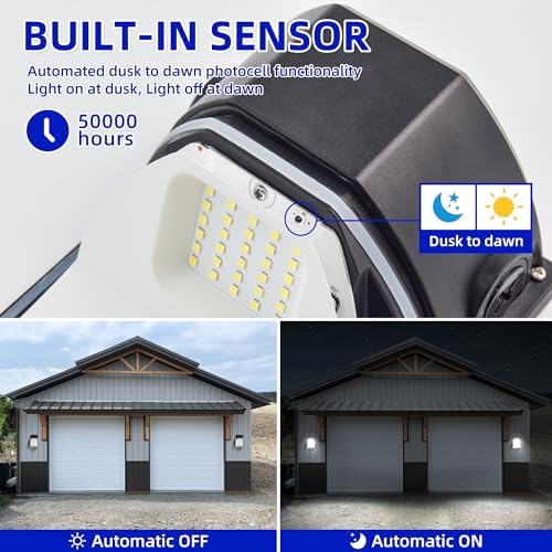 hykolity 30W LED Wall Pack Light with Dusk to Dawn Photocell, 3450LM 5000K