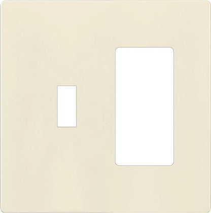 ENERLITES Combination Toggle/Decorator Light Switch Plate, Double Switch Wall Plate, Standard Size 2-Gang 4.68" x 4.73", Polycarbonate Thermoplastic, Gloss Finish, SI881131-LA, Light Almond