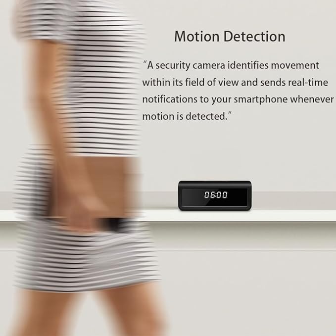 4K WiFi Security Clock Camera with Night Vision, Motion Detection, and 160° Wide Angle for Home & Office Surveillance