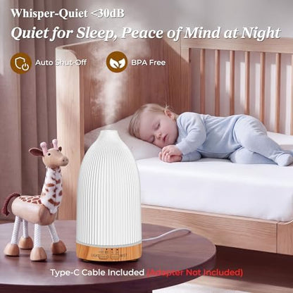 URPOWER 2PCS 150mL Essential Oil Diffusers for Home Aromatherapy Diffuser