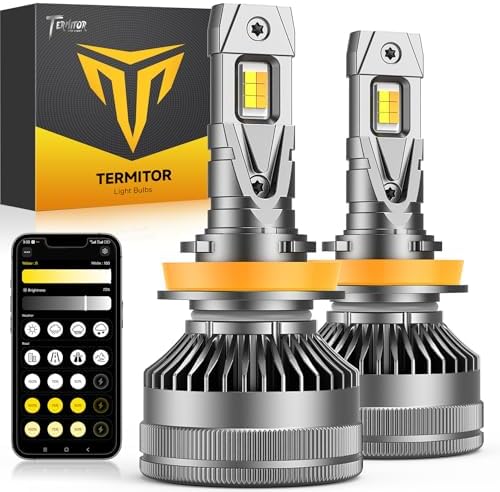 Termitor H11 Smart LED Light Bulbs, 0-136,000LM 16X Variable insane Bright