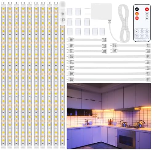 LAFULIT 10 PCS 20in Under Cabinet Lighting Kit, 2700K