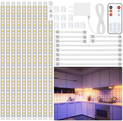 LAFULIT 10 PCS 20in Under Cabinet Lighting Kit, 2700K