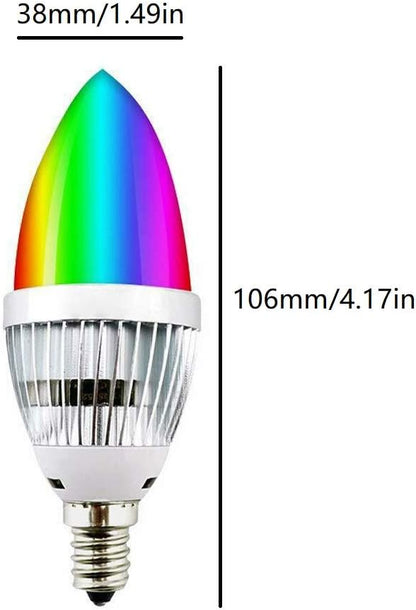Lxcom Lighting 3W RGBW E12 Candelabra Color Changing Light Bulb Timer Remote Control with Memory Function Chandelier Bulbs E12 Base Decorative Candle Lamp for Stage Home Decor,4 Pack (RGB+Daylight)