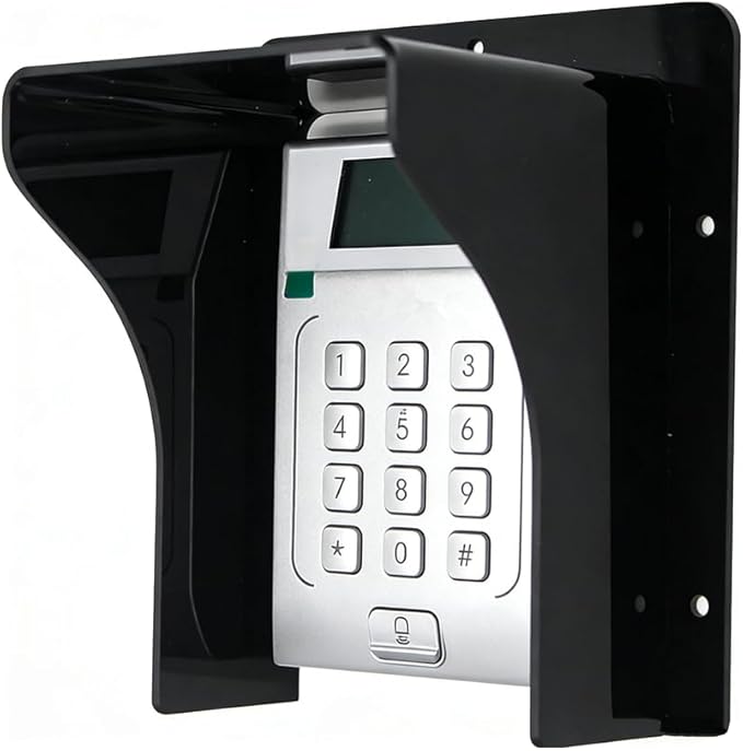 Doorbell Rain Cover Weatherproof for Ring Nest Video Doorbells, Universal Keypad Cover Protector for Outside Camera Door, Gate Access Control, Doorbell & Fingerprint Lock (M - Black Without lid)