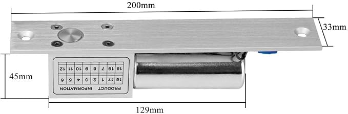 LIBO Electric Bolt Lock 2 Wires Lines DC 12V Fail Safe Electronic Lock Normal Temperature for Glass Wooden Iron Door Access Control System