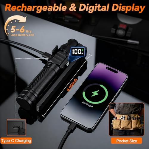 2Pack Magnetic Rechargeable LED Work Light/Flashlight for Mechanics