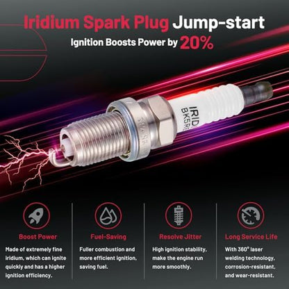 BDFHYK 1 Ignition Coil Pack UF731 and 4 Iridium Spark Plug 7090 Compatible with Nissan 2001-2004 Frontier, 1996-1999 Sentra l4 1.6L 2.4L Coil for UF731 C903 5C1661 CMIT227