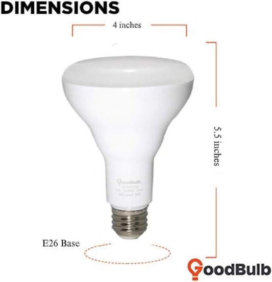 GoodBulb BR30 LED Light Bulb 12-Watt (85W Equivalent), 5000K Daylight White Color, 800-Lumens, Fully Dimmable, E26 Base (Pack of 6 Bulbs)