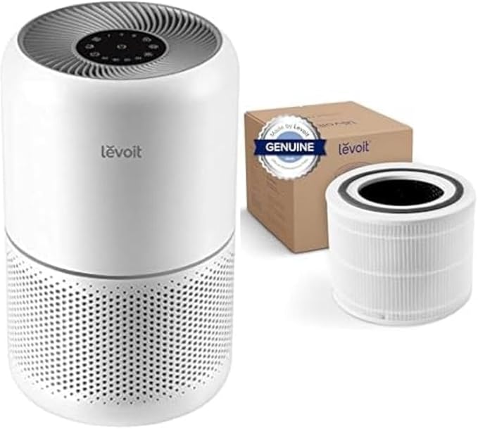 LEVOIT Core 300 Purifier with Replacement Filter - HEPA Air Cleaner Eliminates Allergens for Bedroom, Pets, Smokers In 1095 Sq.Ft Coverage. 24db Quiet Operation and Auto Mode.