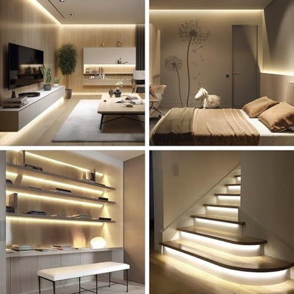 100FT COB LED Strip Lights Warm White Dimmable DC 24V 3000K