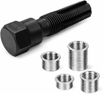 Powerbuilt 14mm Spart Plug Thread Repair Set, 14mm Cylinder Head Rethreaded Kit, Rethreads Damaged 14 Millimeter Spark Plug Holes, 4 Inserts: Two 7/16", one 5/8" and one 13/16", M14 x 1.25-648421