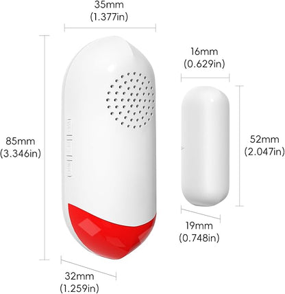 Smart WiFi Freezer Refrigerator Door/Window Alarm with Free Real-Time APP Alerts, 0-60s Delay, Scheduled Arm/Disarm, 0-120dB Adjustable Siren with Flashing Light for Fridge/Home/Store (1Pack)