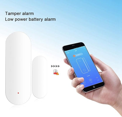 Smart Door Window Sensor,Door Open Closed Alarm Detectors Compatible Home and Tuya Voice Control,Real Time SMS Notification