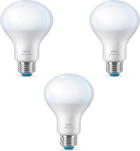 WiZ 100W Eq. (14.5W) A21 Daylight (5000K) LED Smart Bulb - Pack of 3-1600 Lumen- E26 - Indoor - Connects to Your Existing Wi-Fi - Control with Voice or App - Activate with Motion - Matter Compatible