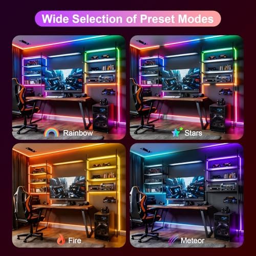 80ft/24M RGB Smart IC COB LED Strip Light, Color Flowing Strip Light
