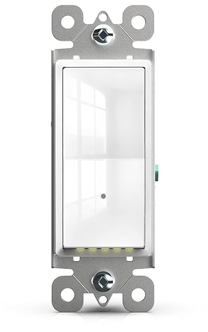 10Pack SOZULAMP-Illuminated-Light-Switch with Night Light, No Neutral Wire, Single Pole Decorator Rocker Switch, Dusk to Dawn LED Guide Light for Hallway Bathroom Stairs, 15A 120/277V, White