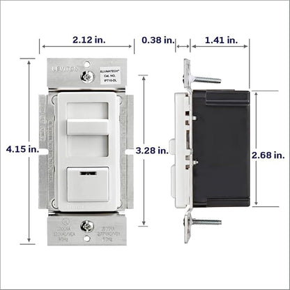 Leviton IllumaTech Dimmer Switch for 0-10V LED, Mark 7 Florescent Ballasts, wth LED Locator Light, IP710-DLZ, White with Ivory and Light Almond Faceplates