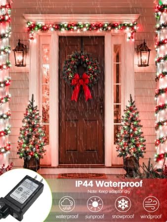 200 LED Connectable String Lights, 66FT Christmas Lights Outdoor Indoor