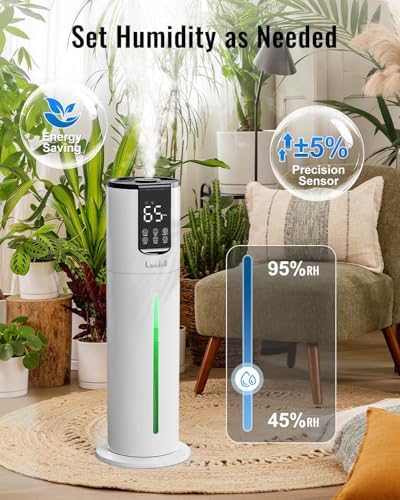 Lacidoll 8L Humidifiers for bedroom, Humidifiers large room up to 500 sq ft, Easy to Clean Humidifier with Fully Washable Parts, Ultrasonic Cool Mist Humidifier for Home Plants Baby Nursery Office