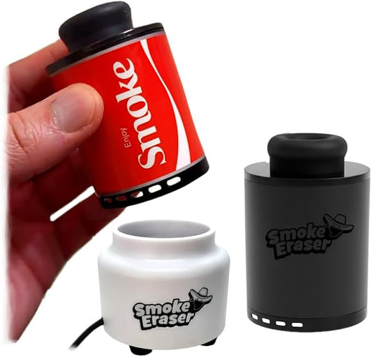 SmokeEraser | Erase All Expelled Smoke & Odor | Outlasts All Brands Via Unique Lifespan Controls | Whether For You or a Buddy, All Nearby Benefit Too (2 SE's + Dock)